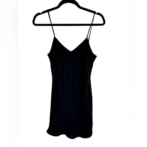 MATE the Label Linen Mini Slip Dress in Black 100% Linen - Picture 3 of 11